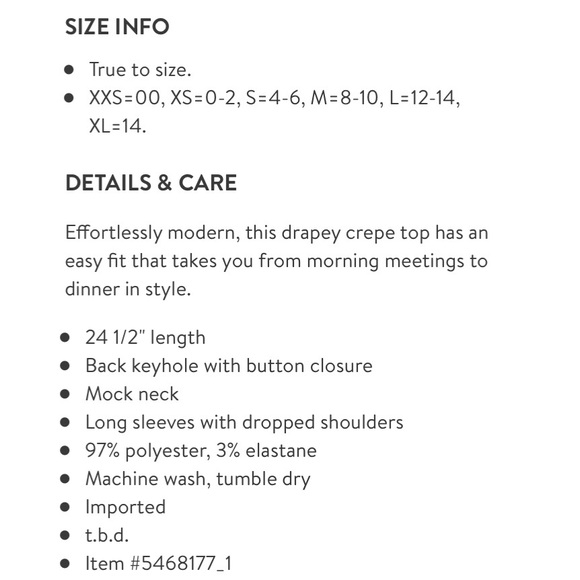 🆕 NWOT {Madewell} ‘Moderne’ Flowy Lightweight Mockneck Blouse in Ivory • XS - Picture 9 of 9